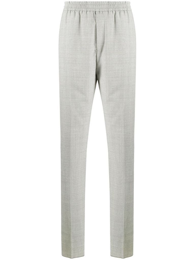 elasticated-waist tailored trousers