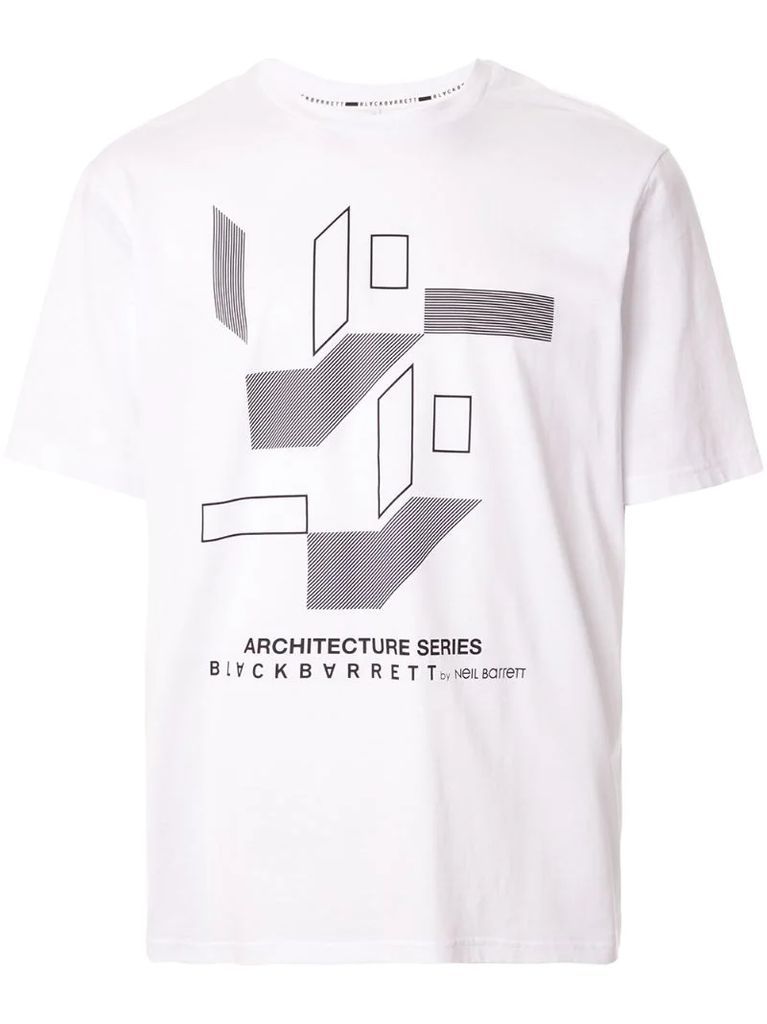 geometric-print logo T-shirt