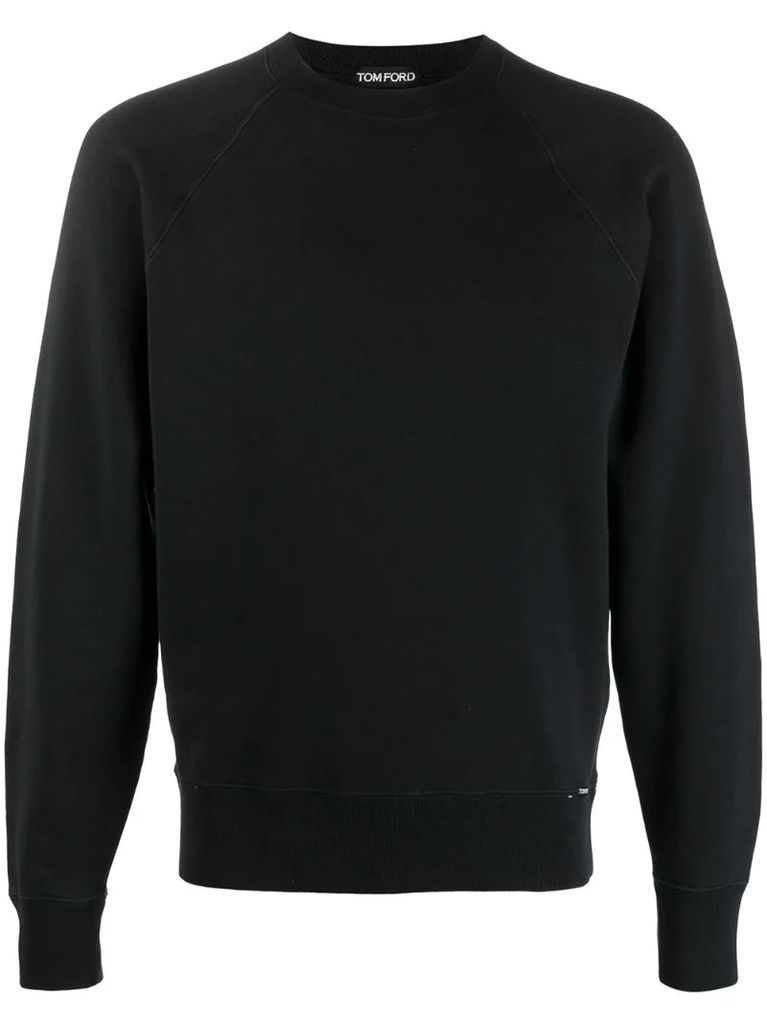 crew-neck long-sleeve sweatshirt