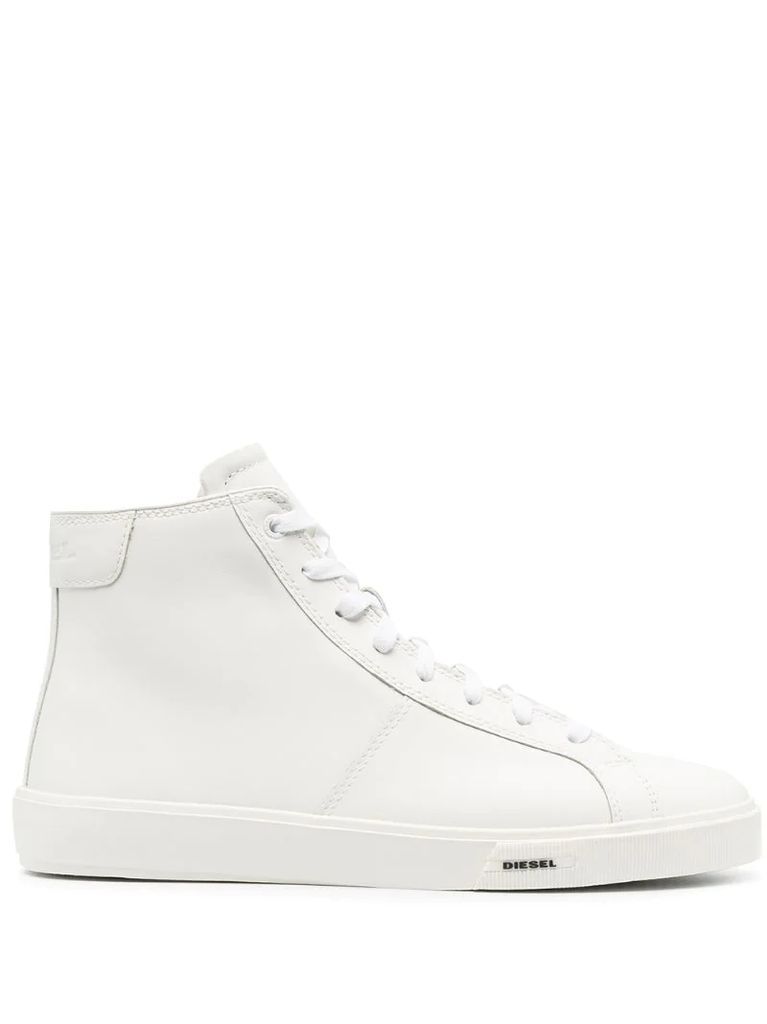 leather high-top sneakers