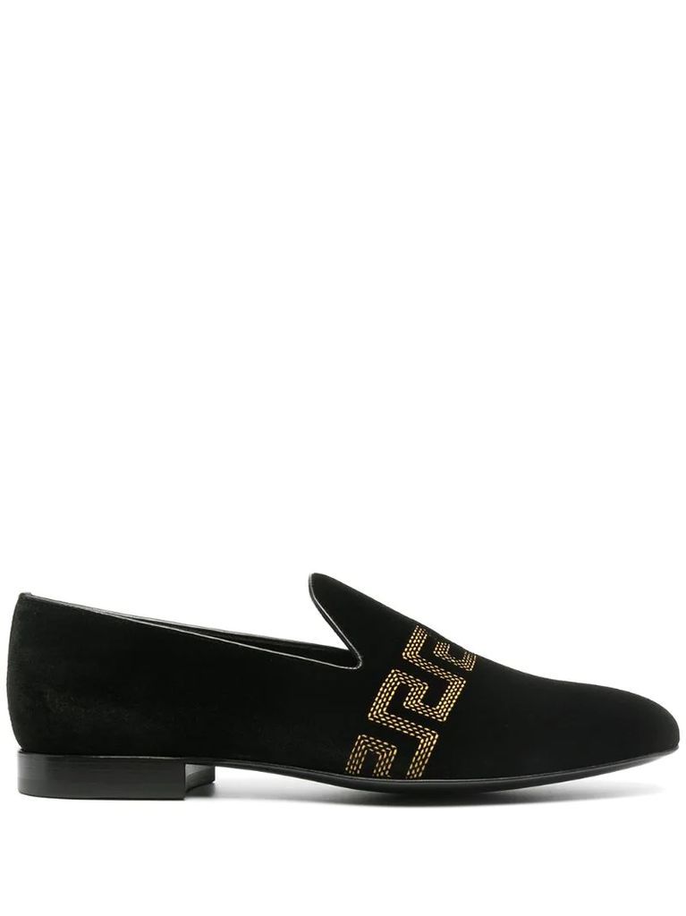 Greca-embroidered loafers