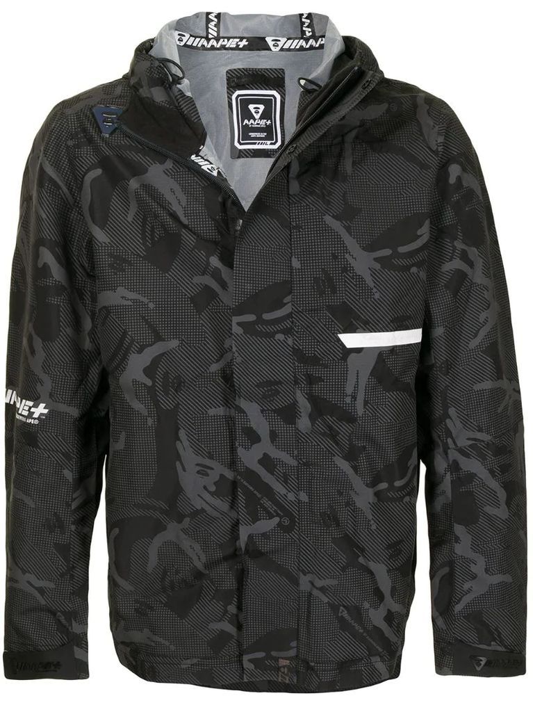 camouflage-print hooded parka