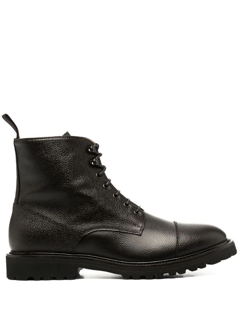 ankle-length lace-up boots