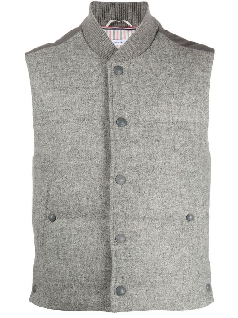 snap button padded gilet
