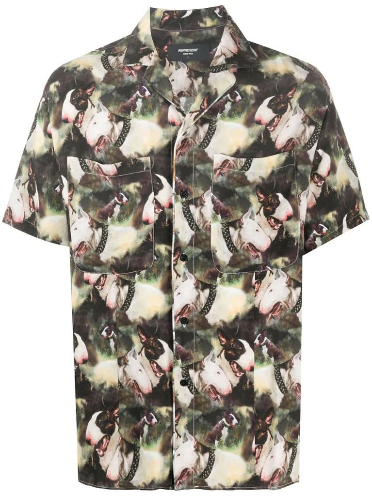 short sleeve camouflage print shirt