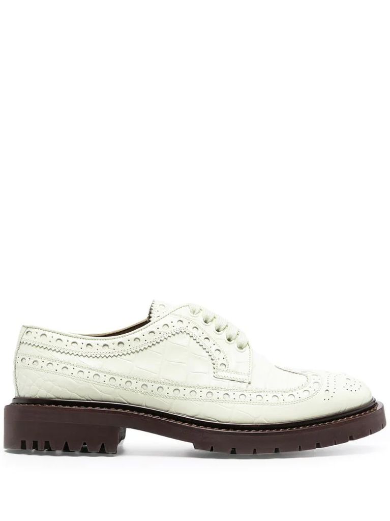 perforated leather oxford shoes