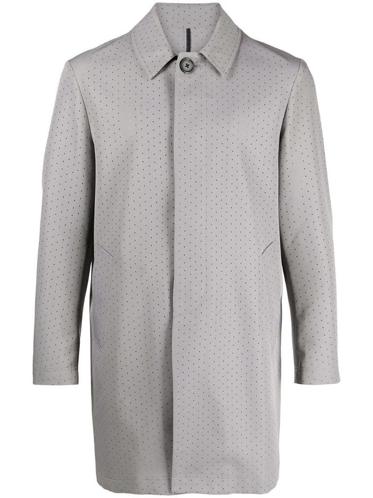 perforated button-up coat