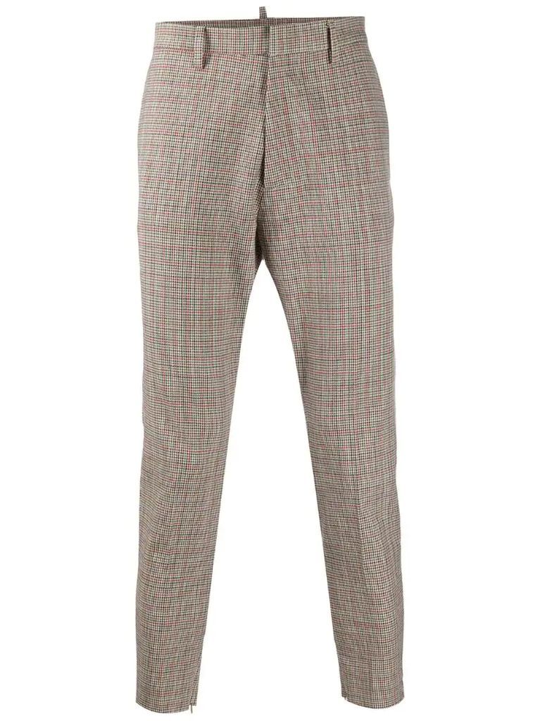 houndstooth cotton trousers
