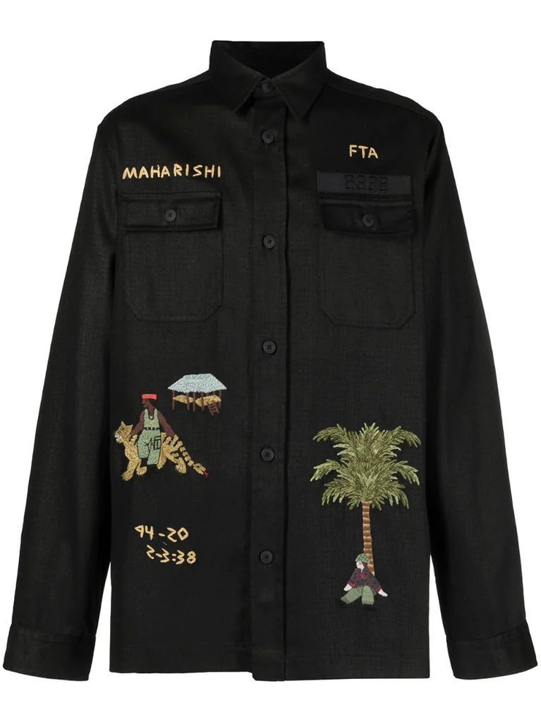 embroidered-detail shirt