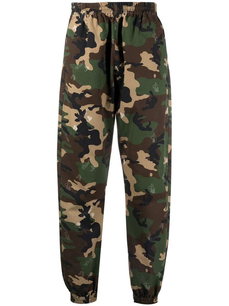 camouflage-print logo track pants