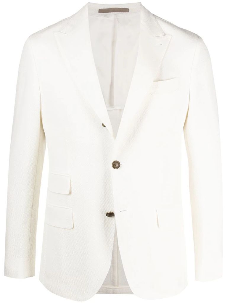 single-breasted cotton blazer