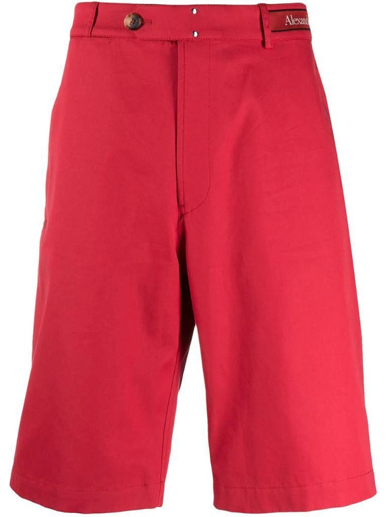 logo-waistband cotton bermuda shorts