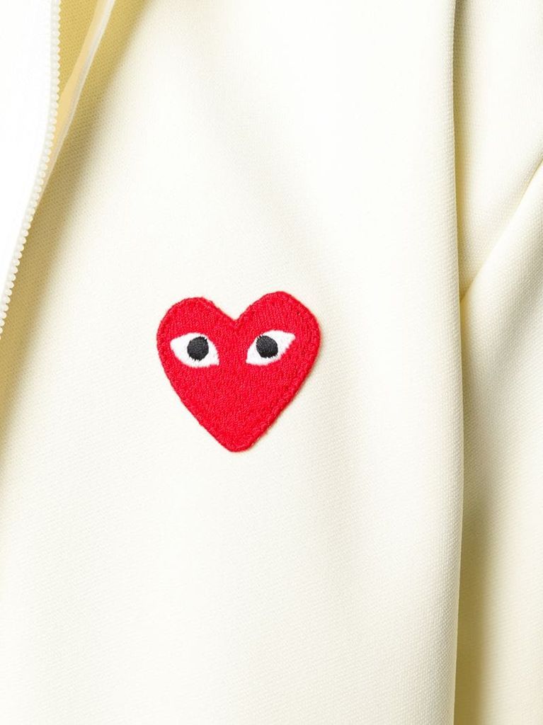 heart patch zip-up hoodie