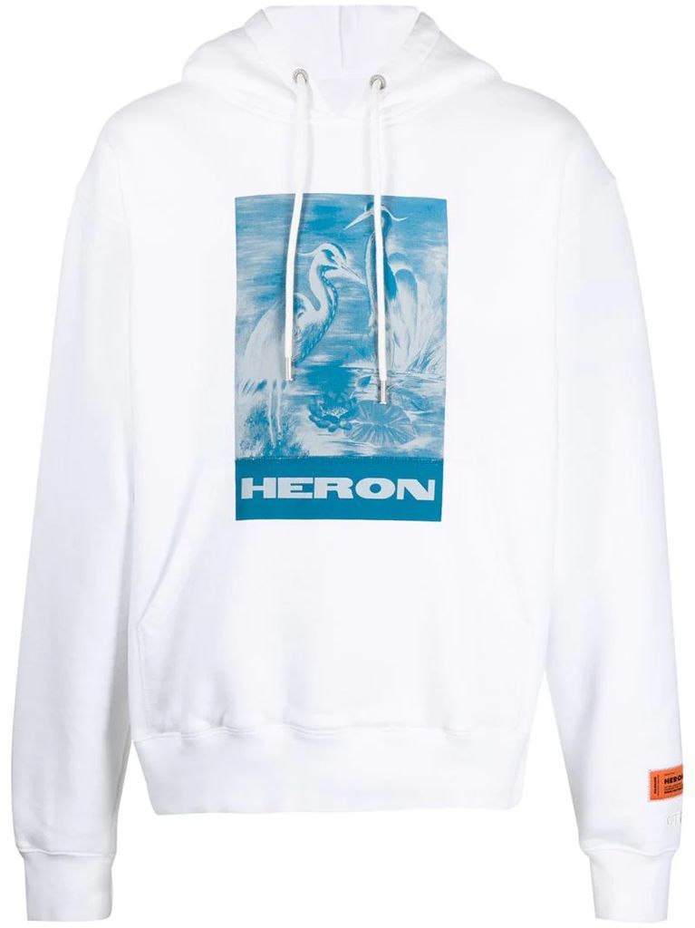 logo print cotton hoodie