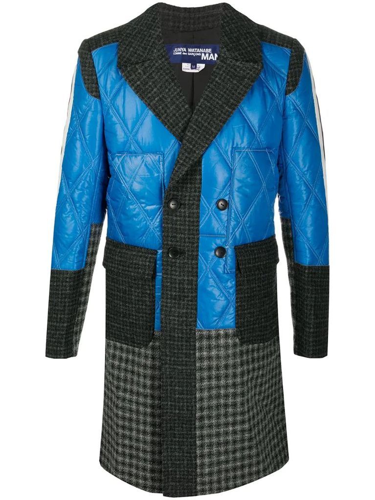 patchwork double breasted coat