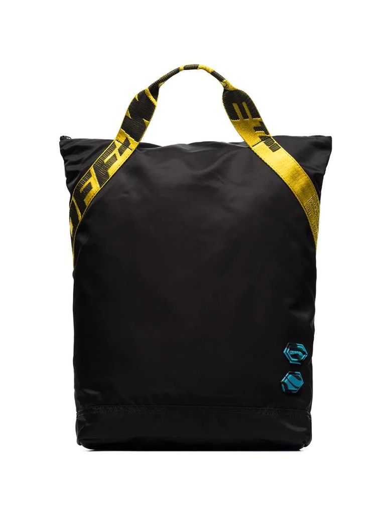 Industrial logo-strap backpack