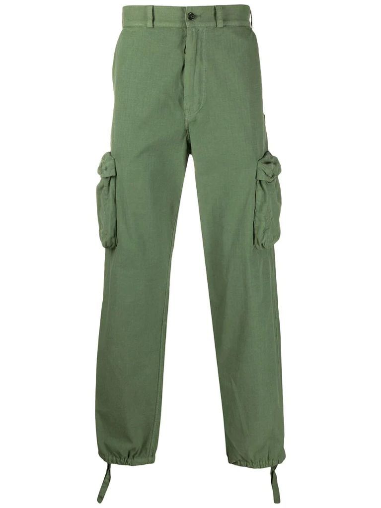 utility pocket straight trousers