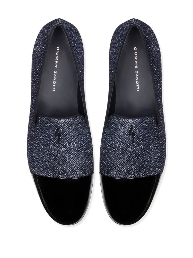 glitter panelled loafers