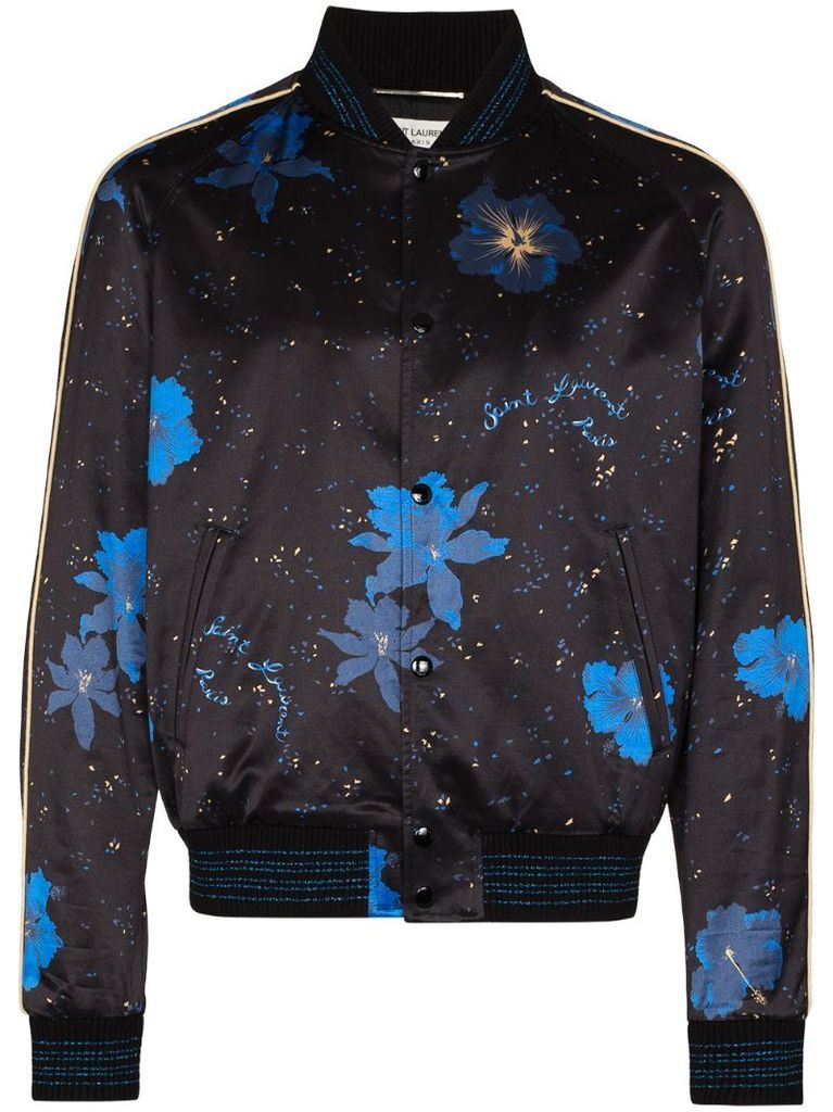 floral print bomber jacket