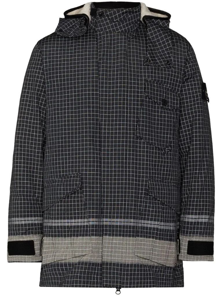 Special checked hooded jacket