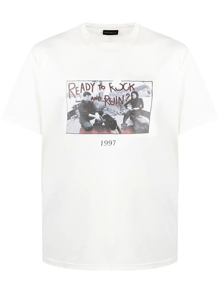 Fishing-print cotton t-shirt