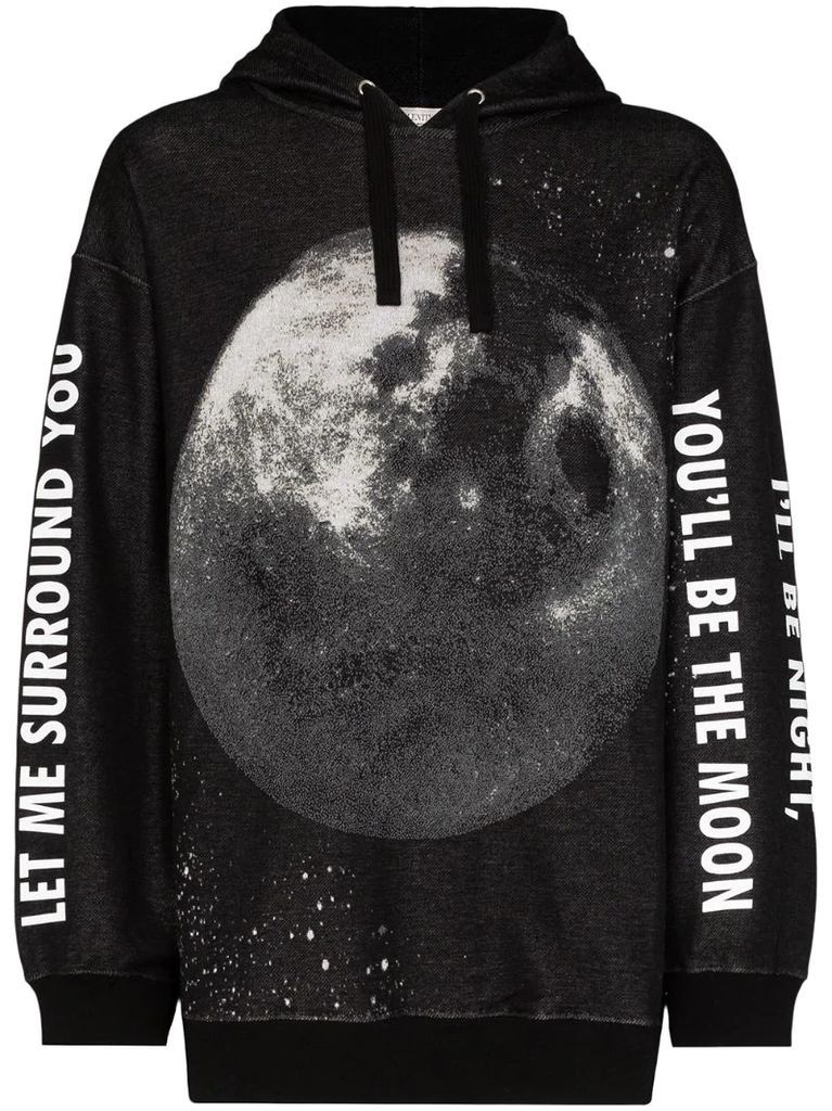 moon print oversized hoodie