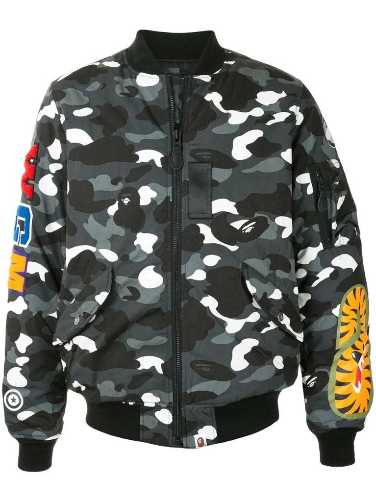 Camo Shark bomber jacket