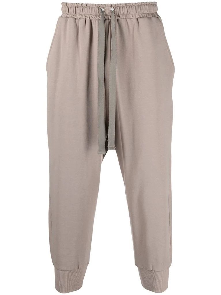 tapered-leg cotton track pants