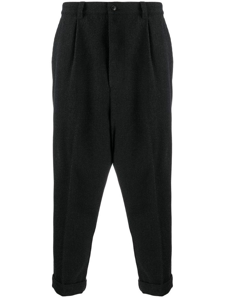 cropped straight-leg trousers