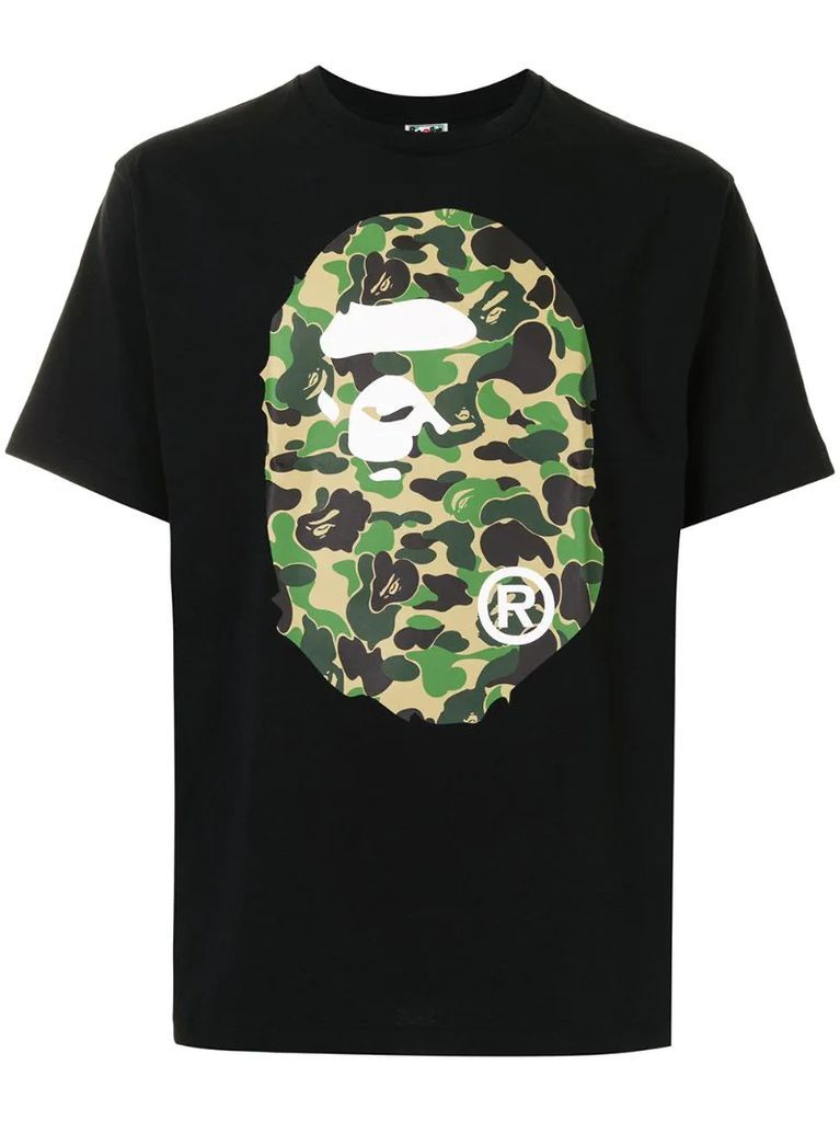 camouflage ape head print T-shirt