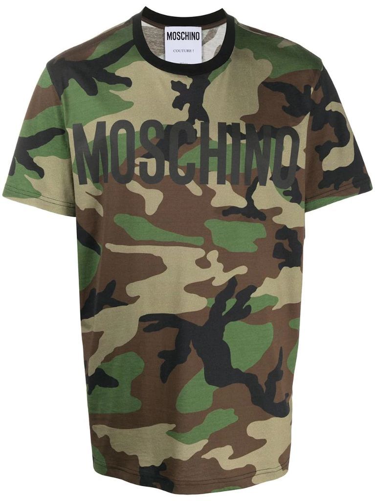 camouflage logo print T-shirt