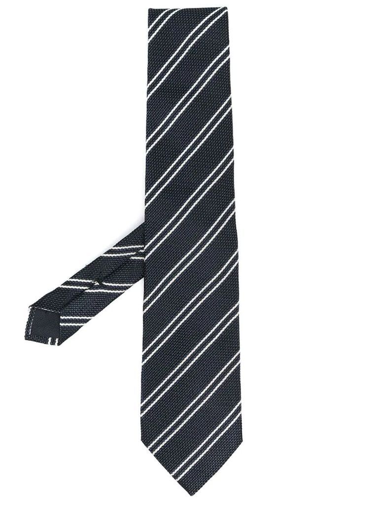 diagonal-stripe silk tie