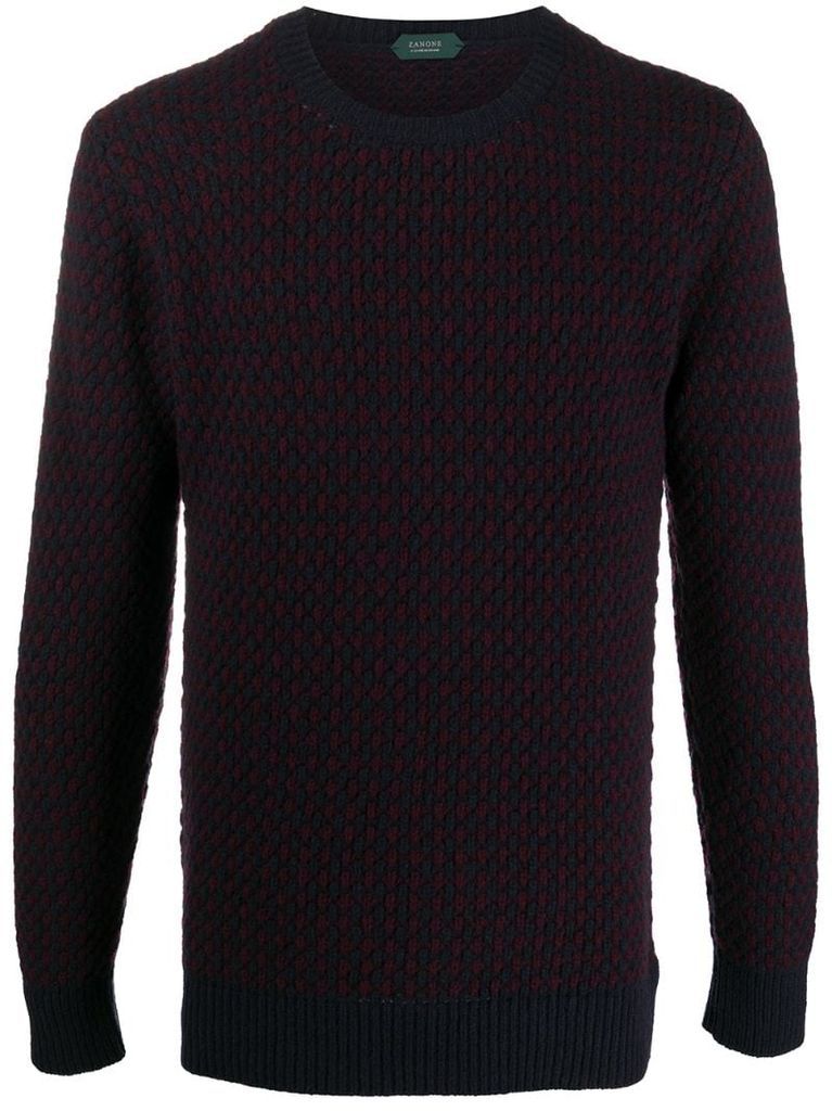 two-tone wool knit jumper