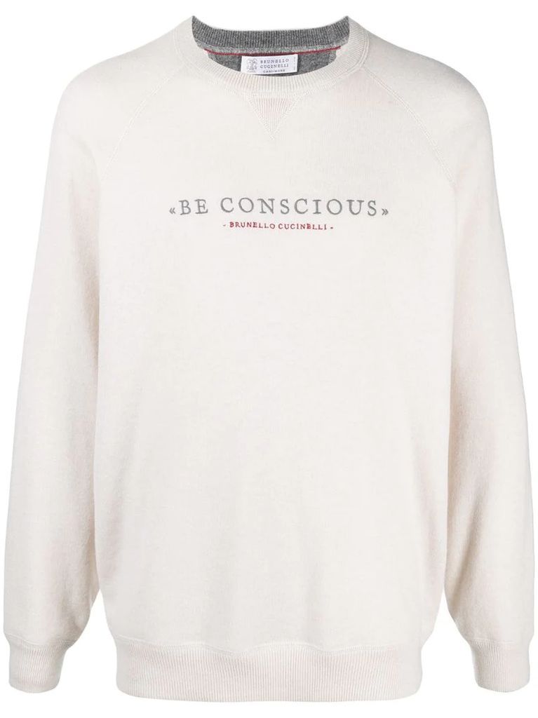 Be Conscious embroidered jumper