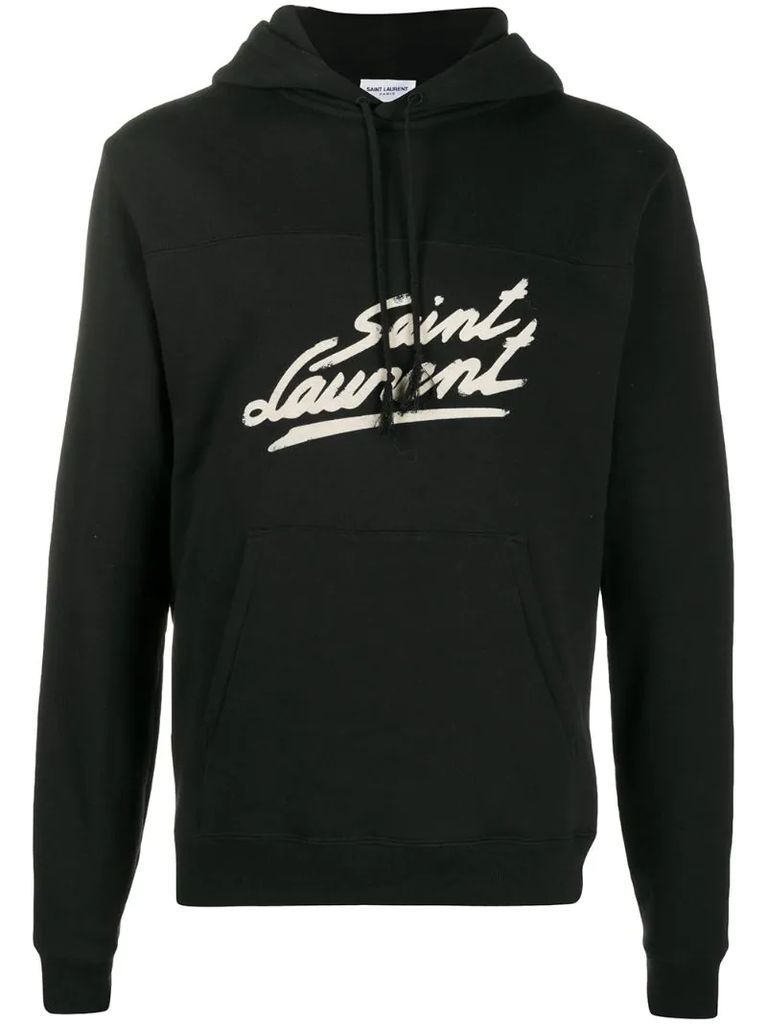 logo print hoodie