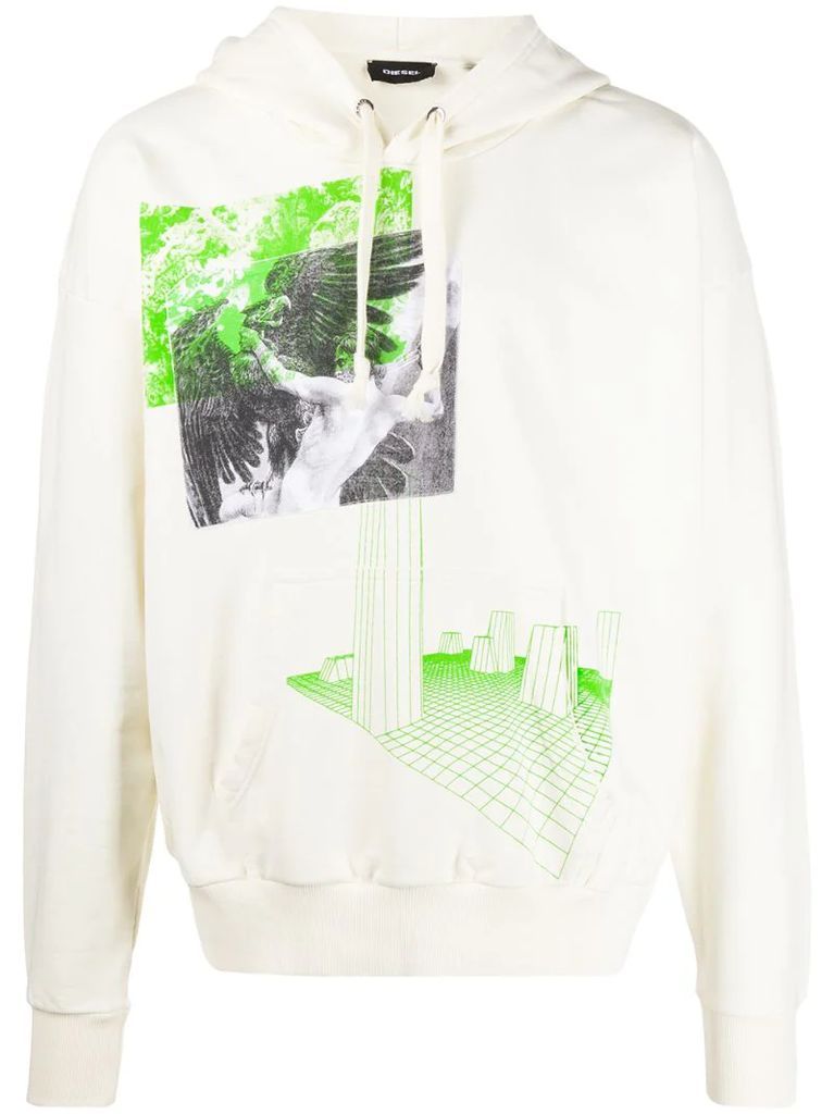 graphic-print hoodie