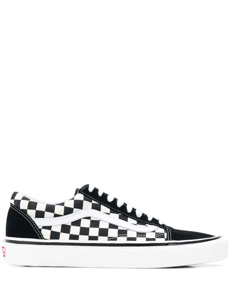 black and white old skool 36 dx leather and canvas sneakers