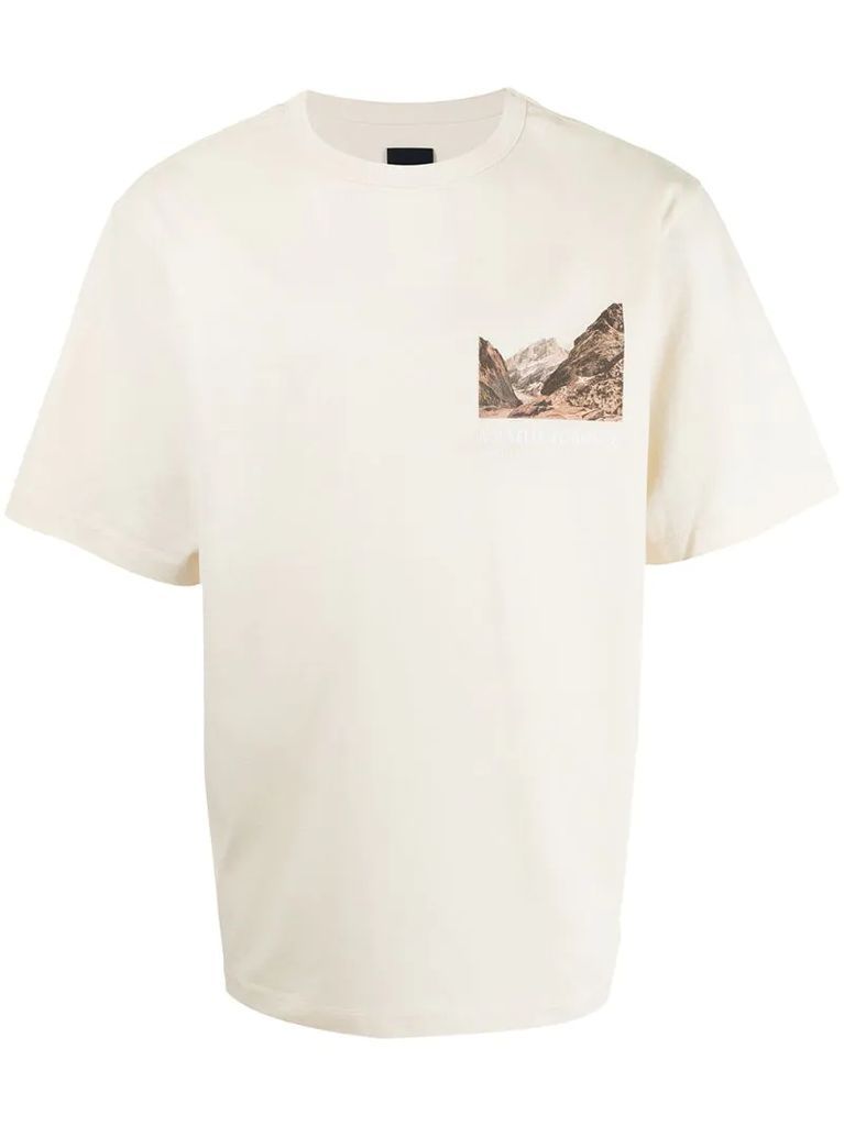mountain-print cotton T-shirt
