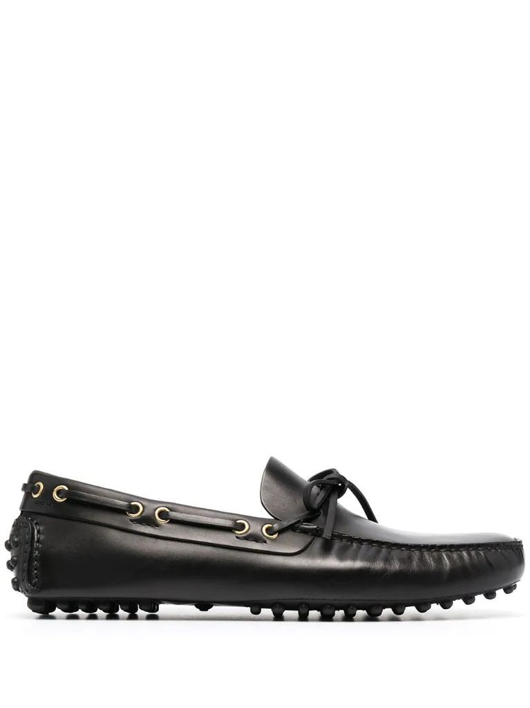 lace-up leather loafers