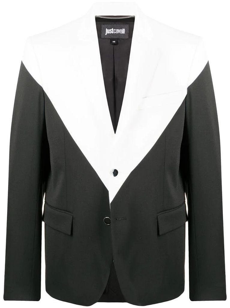 panelled two-tone blazer