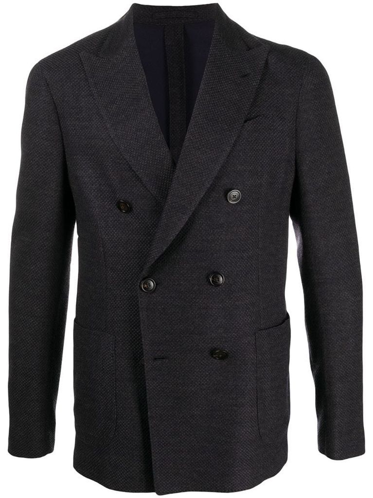 patch-pocket double breasted blazer