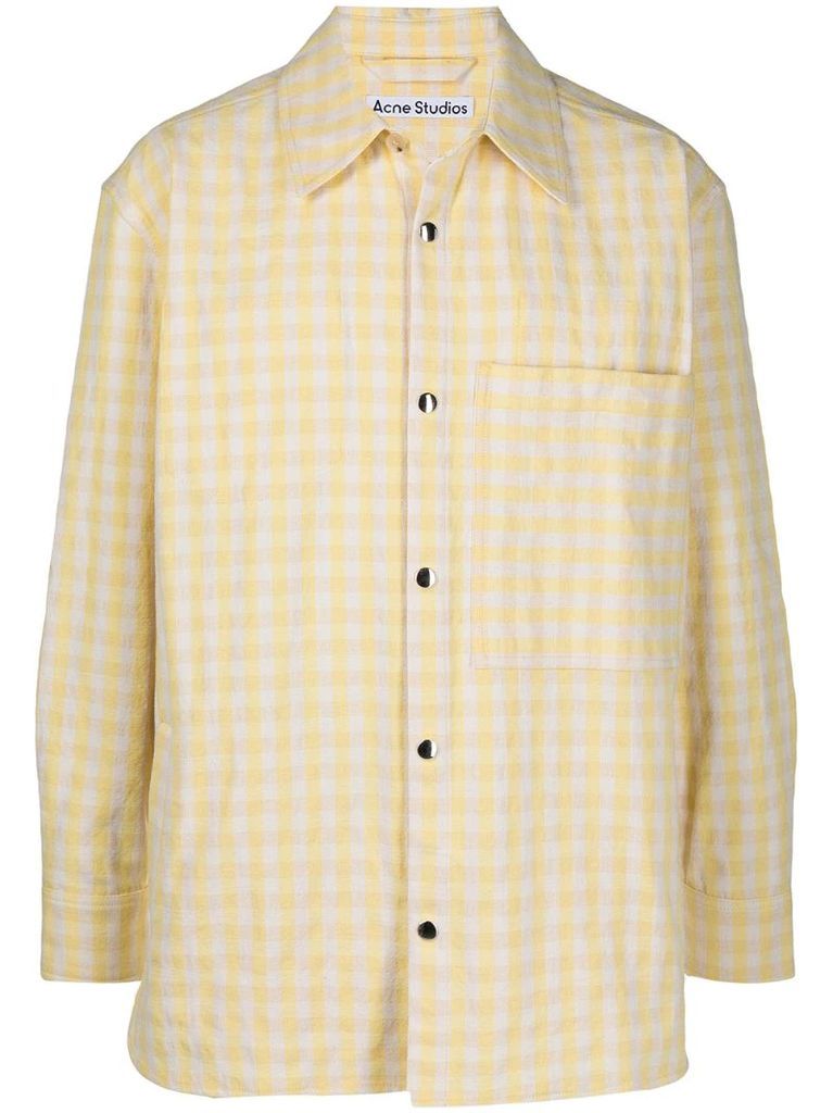 patch-pocket checked shirt jacket