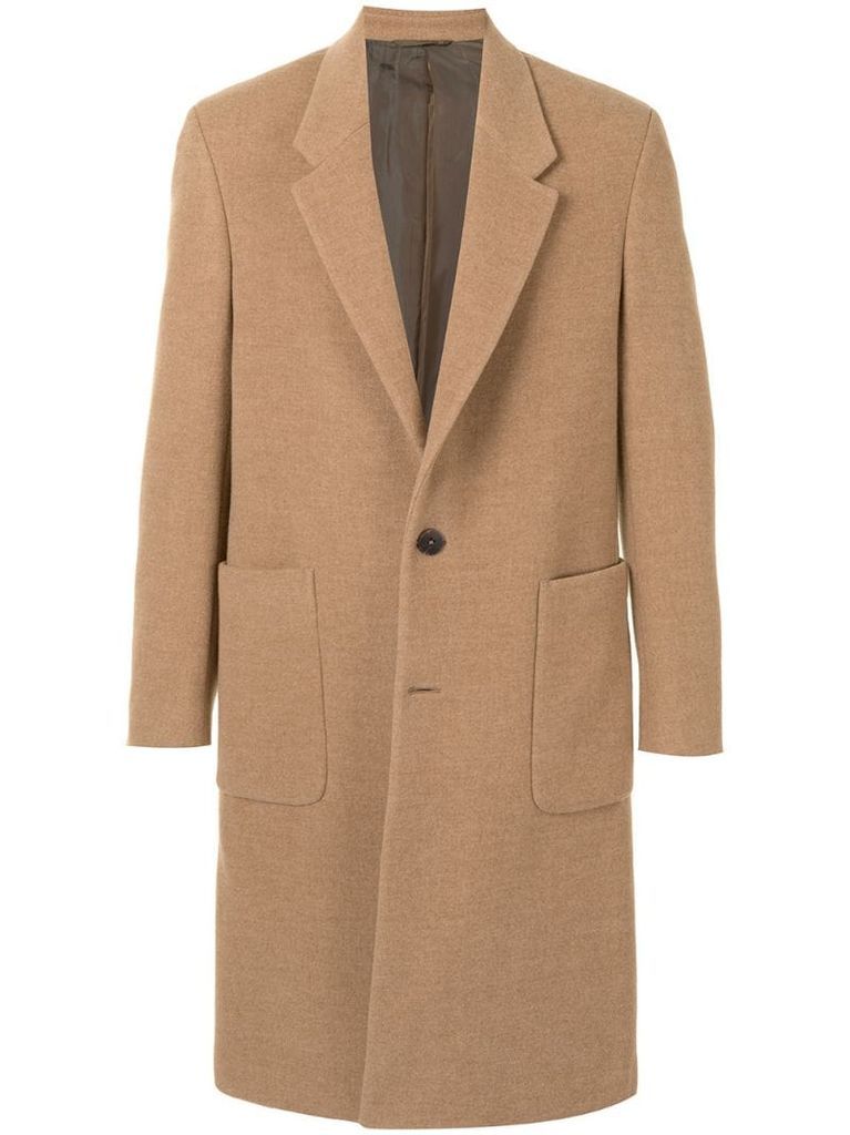 single-breasted button front coat