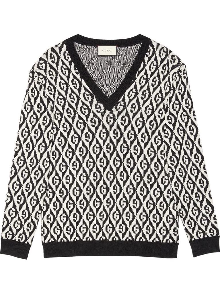 jacquard G motif knit jumper