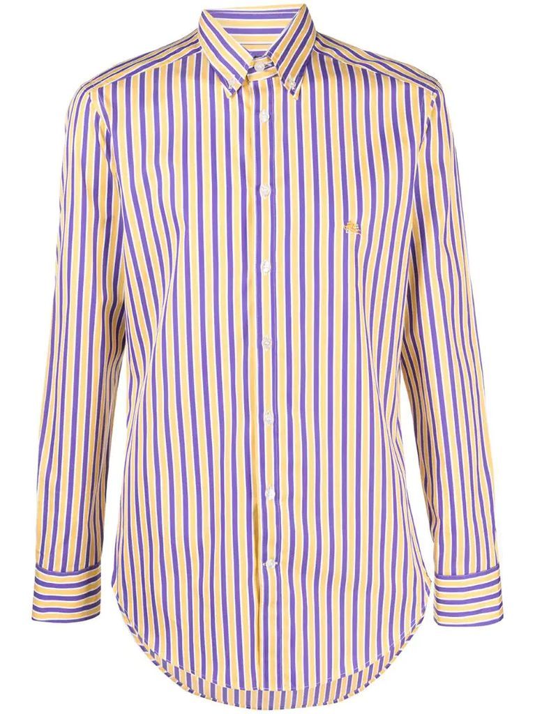 striped button-down shirt