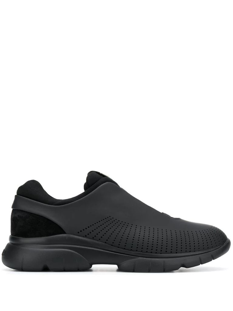 perforated low-top trainers