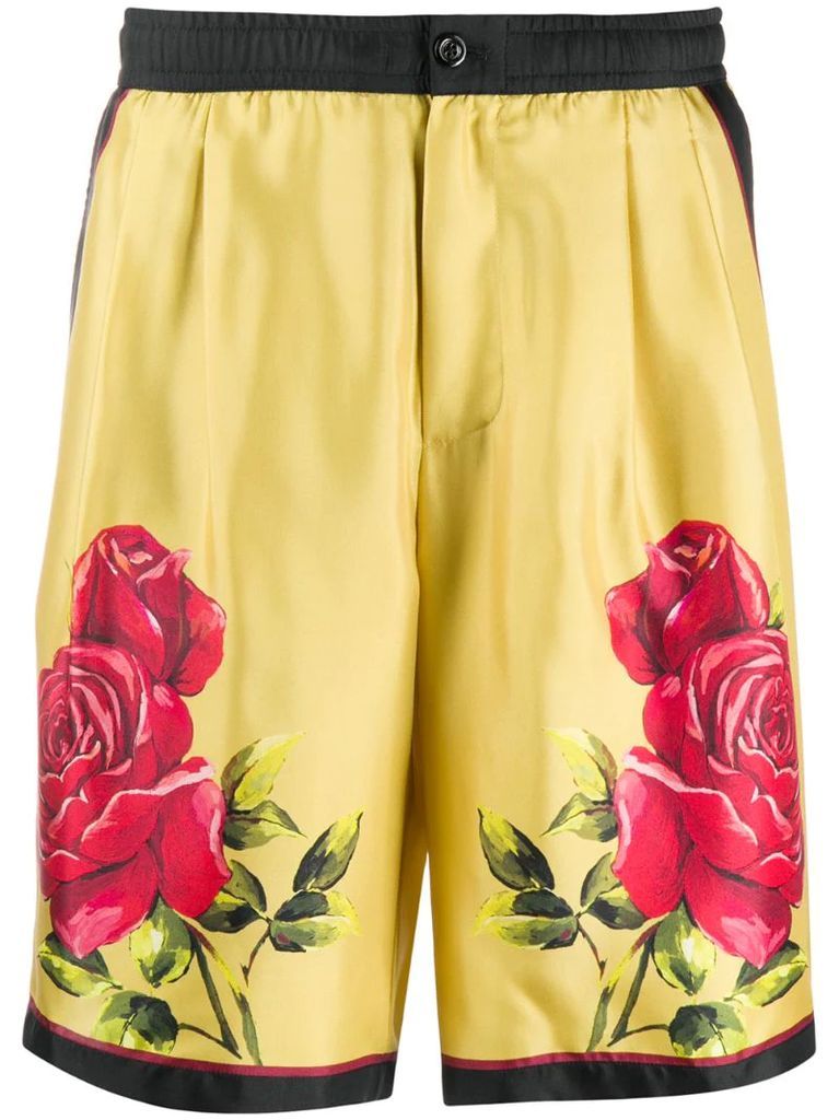 rose print shorts