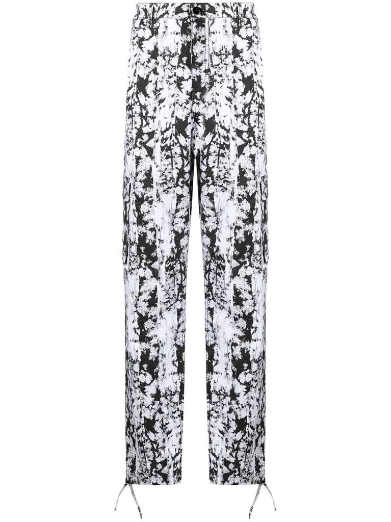 abstract-print straight trousers