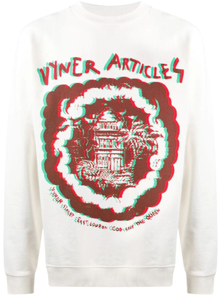blurry graphic print sweatshirt