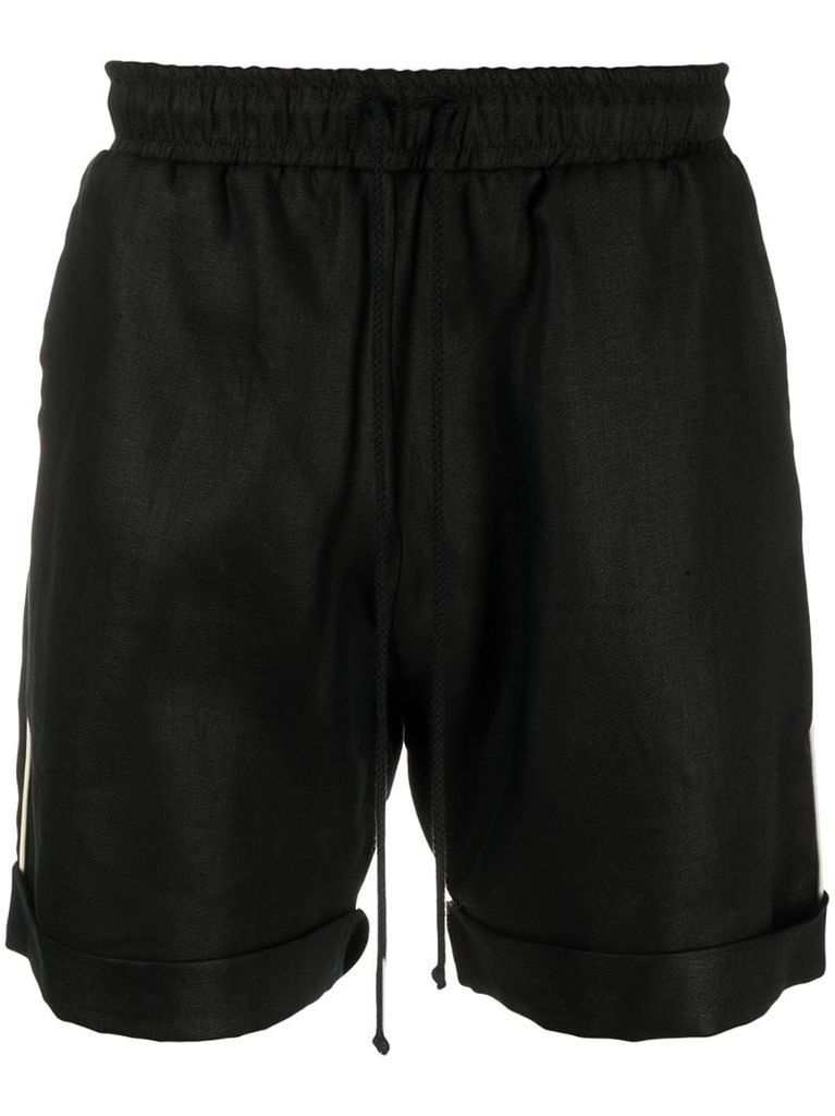 contrast-trim cotton drawstring shorts